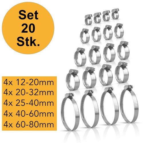 Schlauchschellen set 80 - schlauchschellen, 12-80